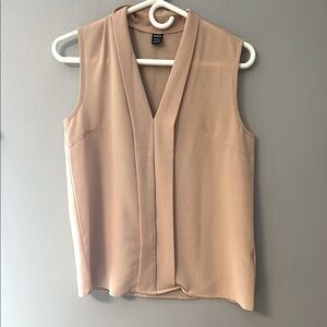 SHEIN Sleeveless V-Neck Blouse - Tan